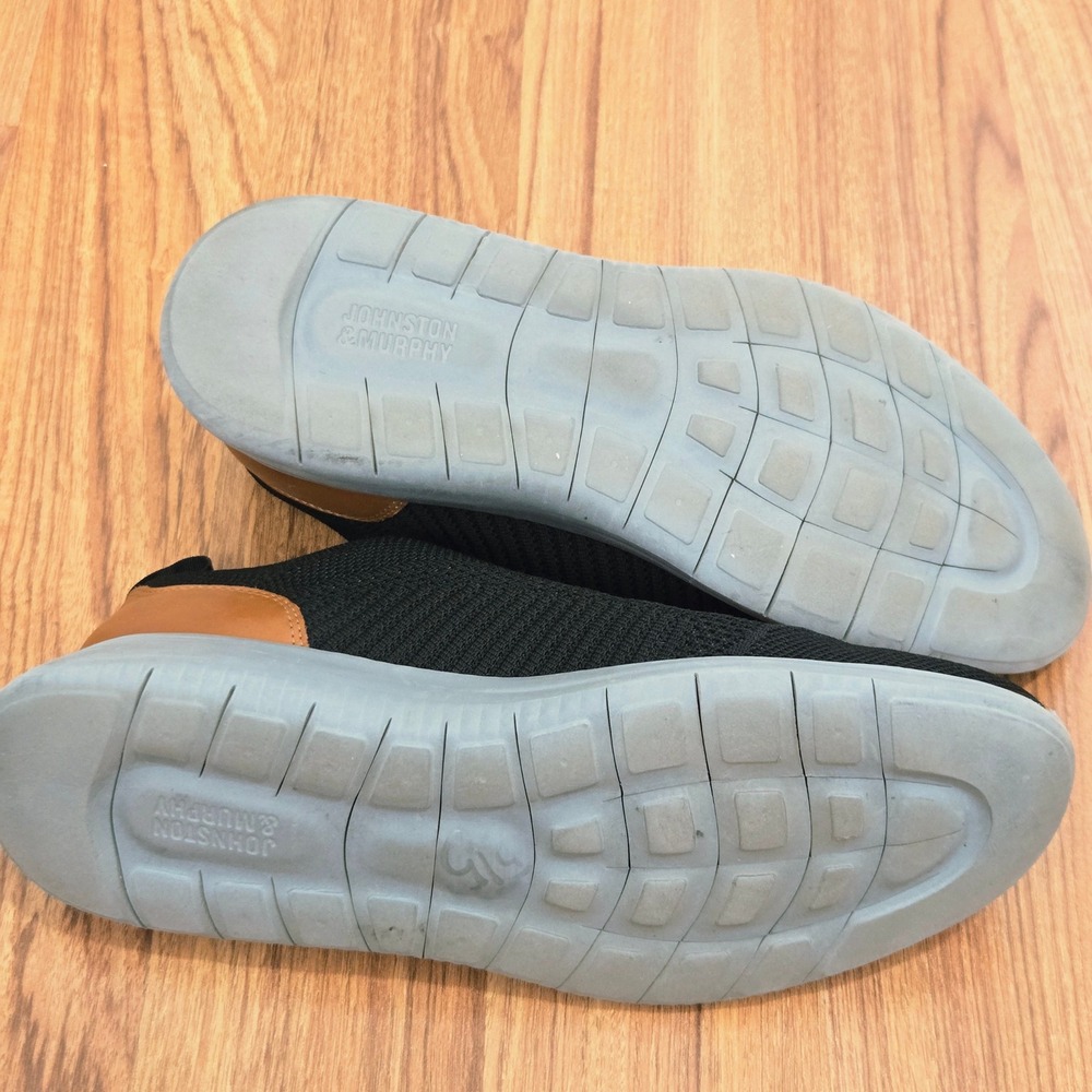 Johnston & Murphy Amherst Knit U-Throat Sneakers Mens 10.5M Black 25-3431 Casual - Picture 7 of 8